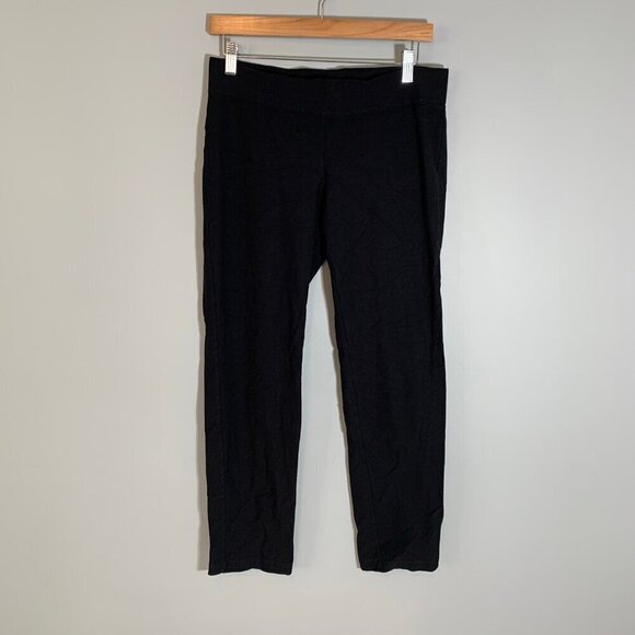 Eileen Fisher black ankle crop skinny stretch pull on elastic waist dress pants - Picture 1 of 10